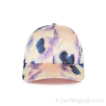 Casquette de baseball vierge colorée en satin tie dye